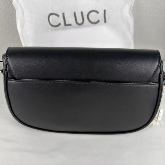 NWT CLUCI Women’s Small Shoulder Bag Clutch Designer tote Black - Picture 6 of 10